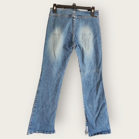 Z. Cavaricci Jeans Jrs. 7 Blue LowRise Zipper Fly Boot Bareback VTG Y2K *HemWear - Picture 2 of 7